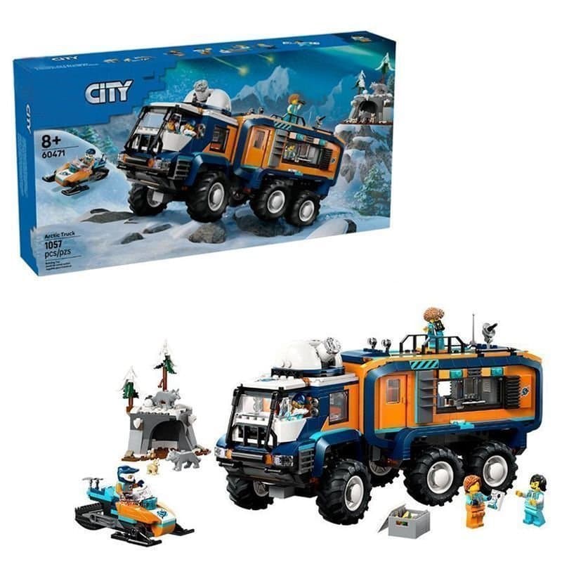 1057 peças de blocos de construção Lego, série Cidade, 60471, camião de aventura polar, brinquedos para montar, presente