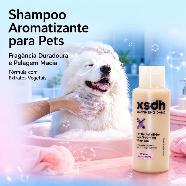 Shampoo Multifuncional De Ervas Para Cuidados Com Animais De Estimação Cães E Gatos