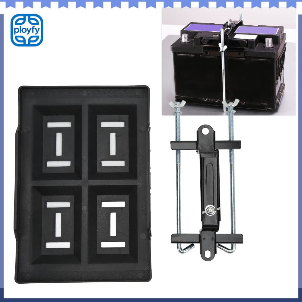Ployfy-br Bandeja de retenção de bateria Suporte para carro Suporte para barco resistente com suporte ajustável