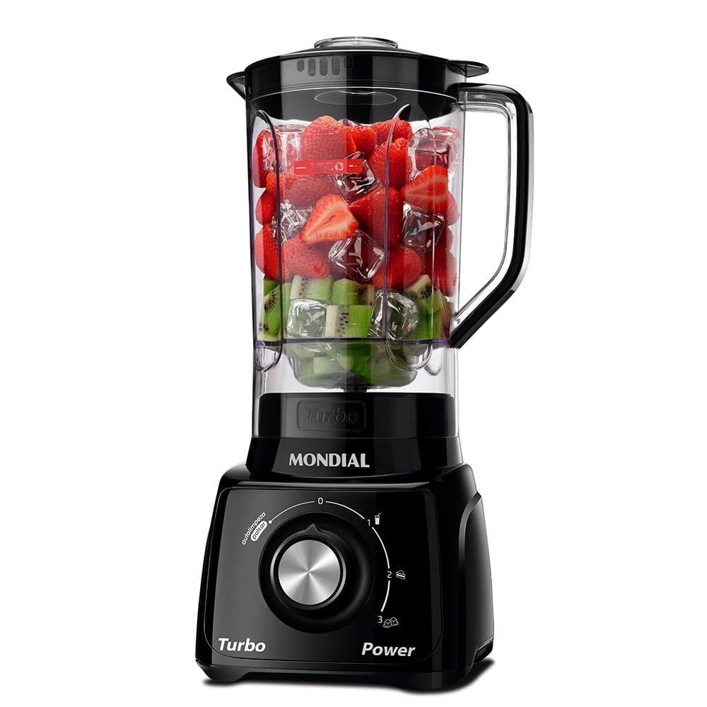 Liquidificador Mondial L-99-FB Turbo Preto 550W 220V Potente e Prático para Cozinha