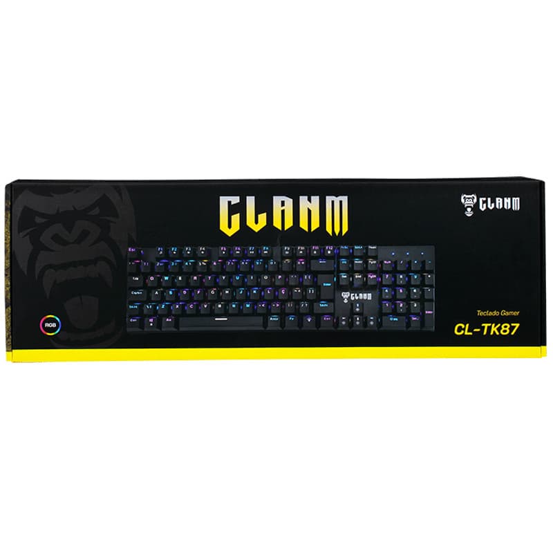 Teclado Gamer Mecânico Clanm King com Switch Mecânico e Iluminação para Setup de Jogos