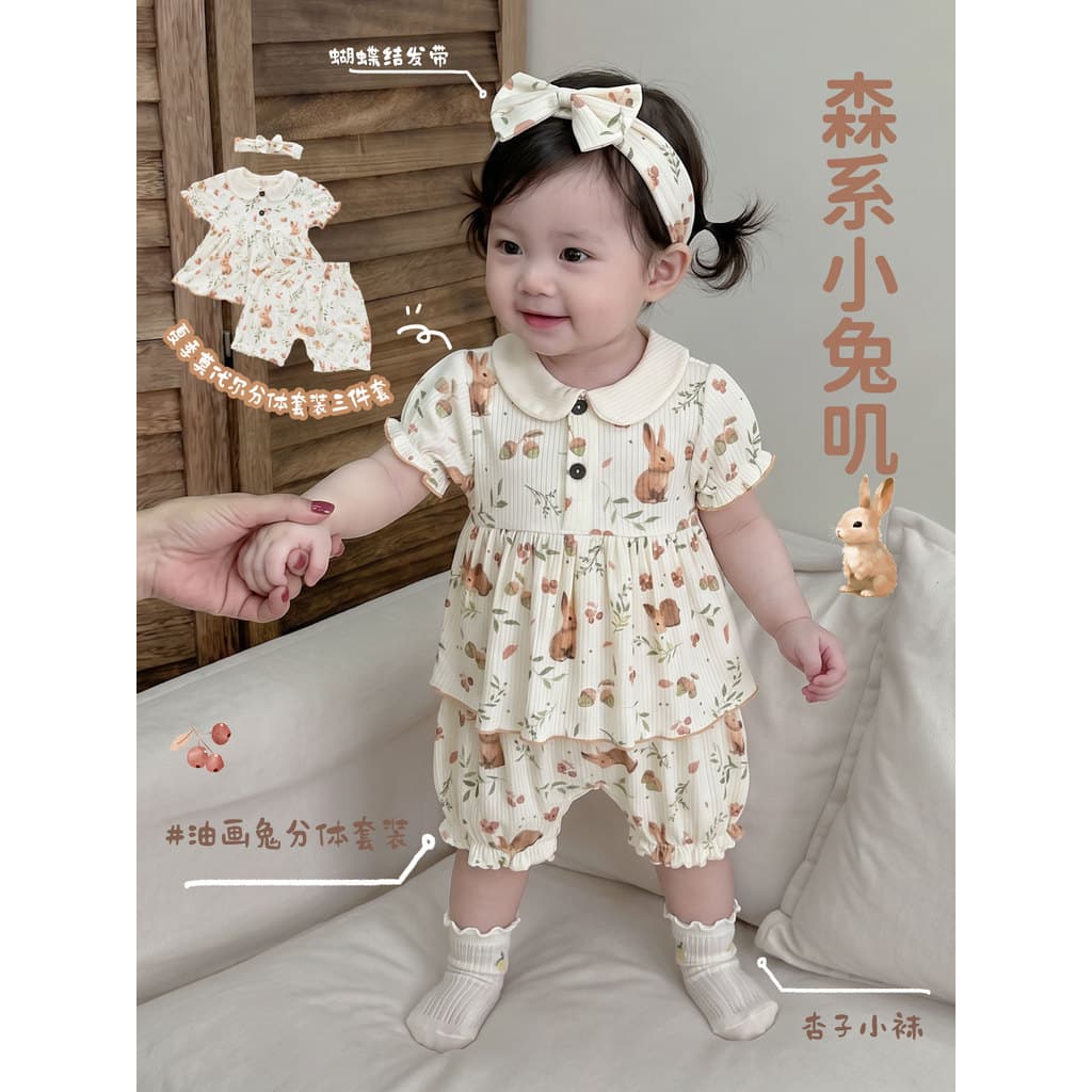 Bebê verão roupas finas Modal bebê menina dividir terno de manga curta bebê criança moda pequena idade mensal Wear