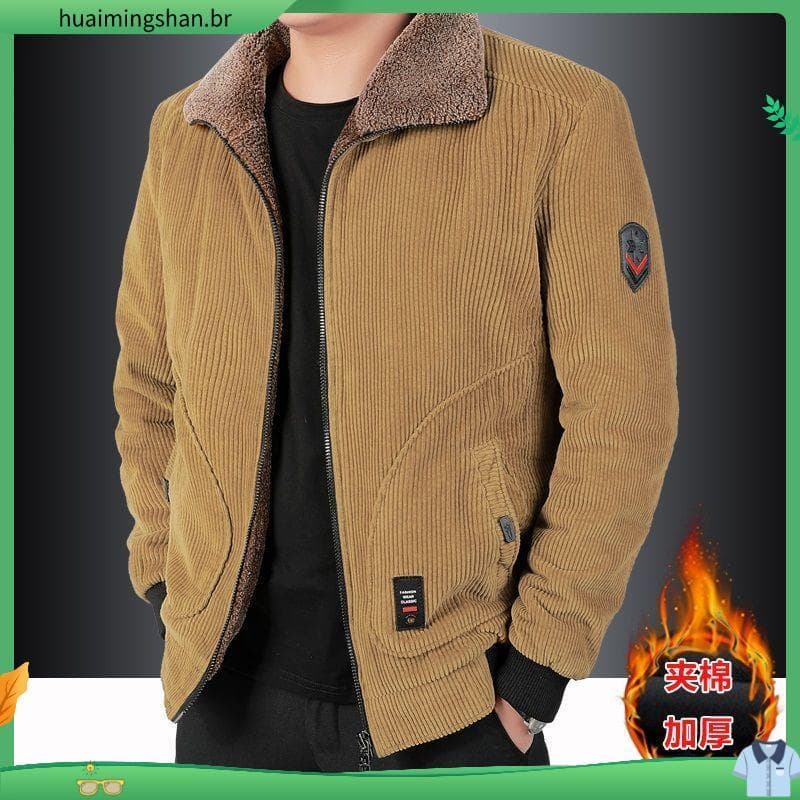 9919 jaqueta masculina de veludo outono inverno novo estilo Casual engrossado jaqueta masculina de meia-idade velo Plus 