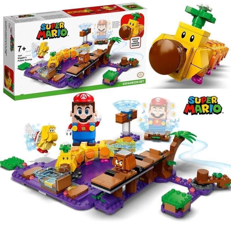 [17] Compatível com blocos de montar Lego Super Mario, brinquedo de montar Fluffy Drama Poisonous Swamp