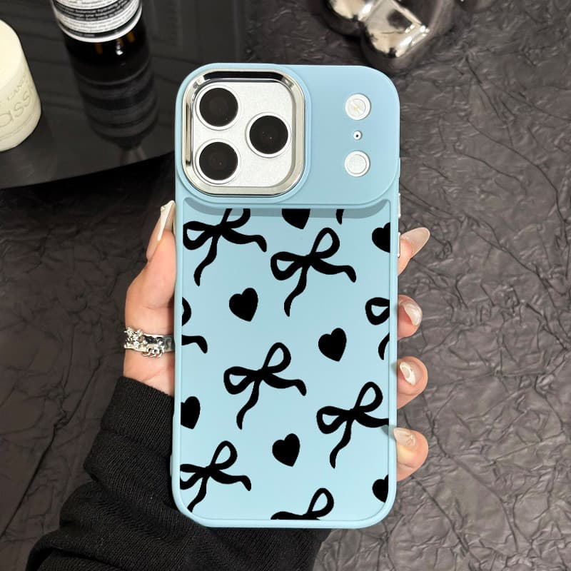 Capinha de celular de Laço em forma de coração para iPhone 16 15 13 12 11 pro max 14 plus case anti impacto