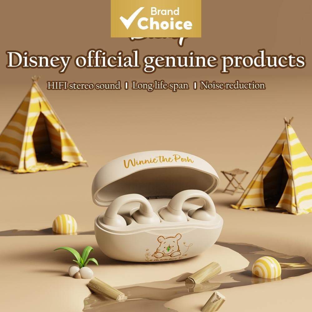 Fones de ouvido J01 sem fio, Bluetooth, design aberto, Mickey Mouse licenciado, cancelamento de ruído, confortáveis,
