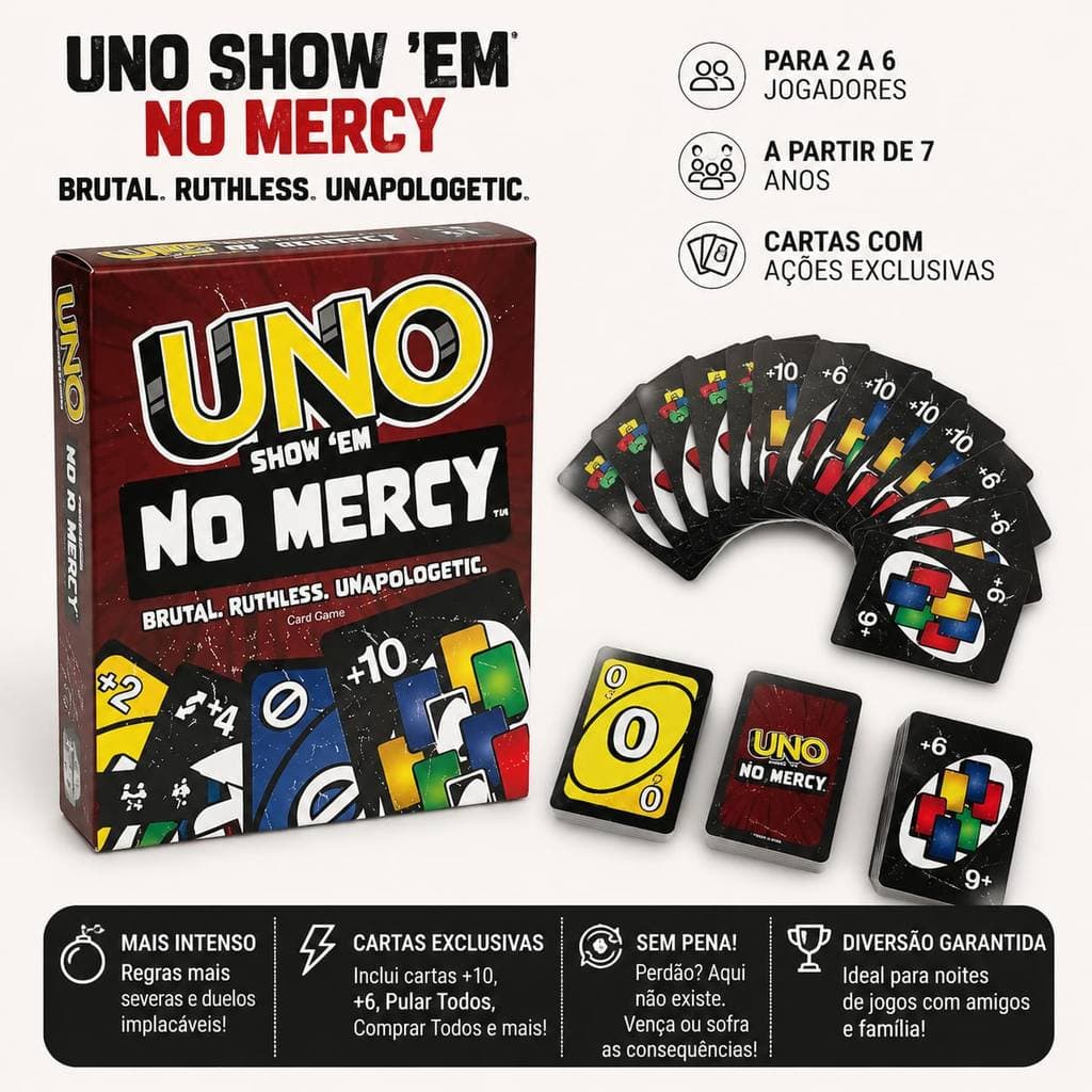 Jogo De Cartas Uno No Mercy Para Familia