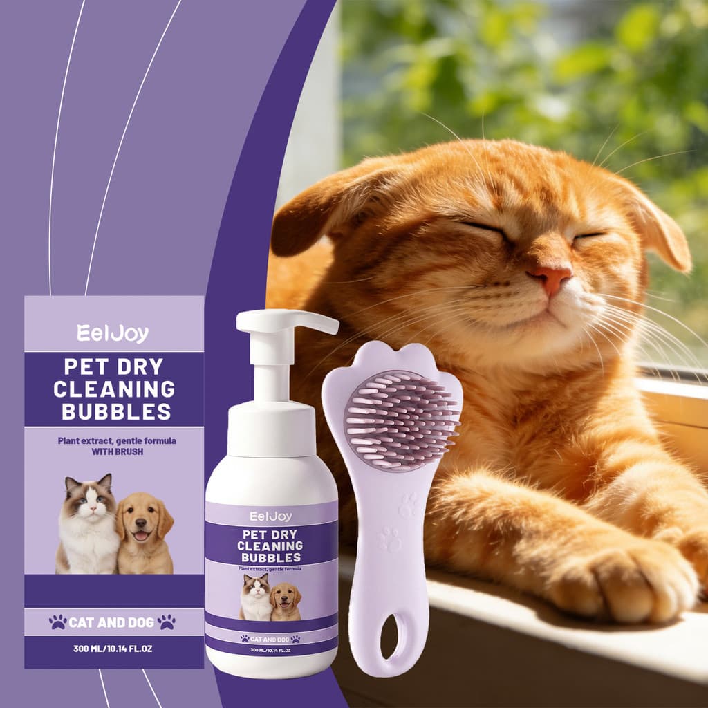 EELJOY com escova Pet Shampoo sem enxágue Universal para gatos cães limpo Odor cabelo liso cuidados com o cabelo fresco 