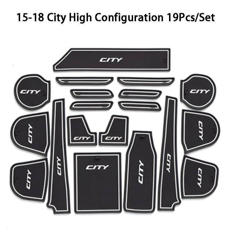 Tapete de Borracha Antiderrapante para Porta de Carro Honda City 2009-2018, Protetor de Interior Automotivo, Almofada pa