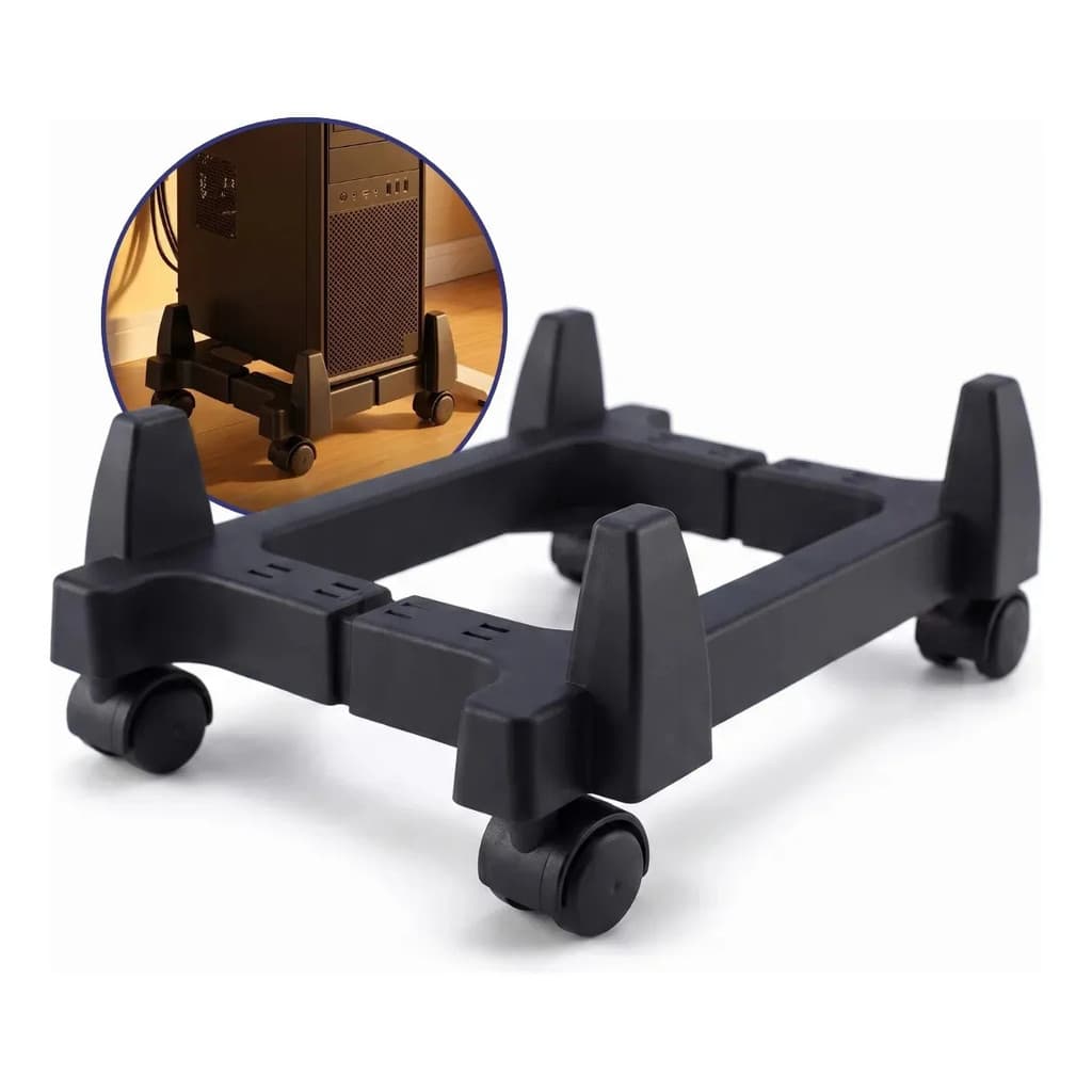 Carrinho para cpu Suporte Nobreak Gabinete com Rodinhas Preto Force Line
