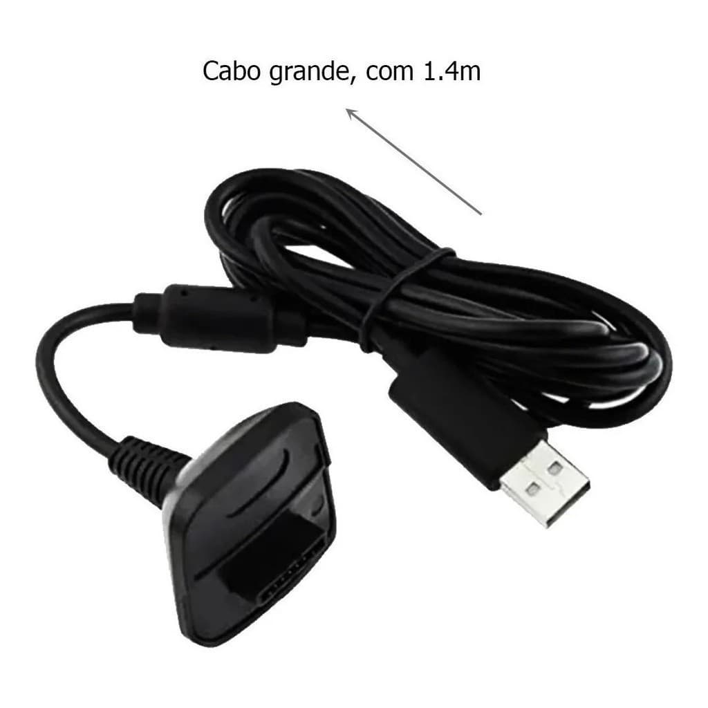 Bateria Recarregavel Xbox 360 Com Cabo Carregador Para Controle De Video Game