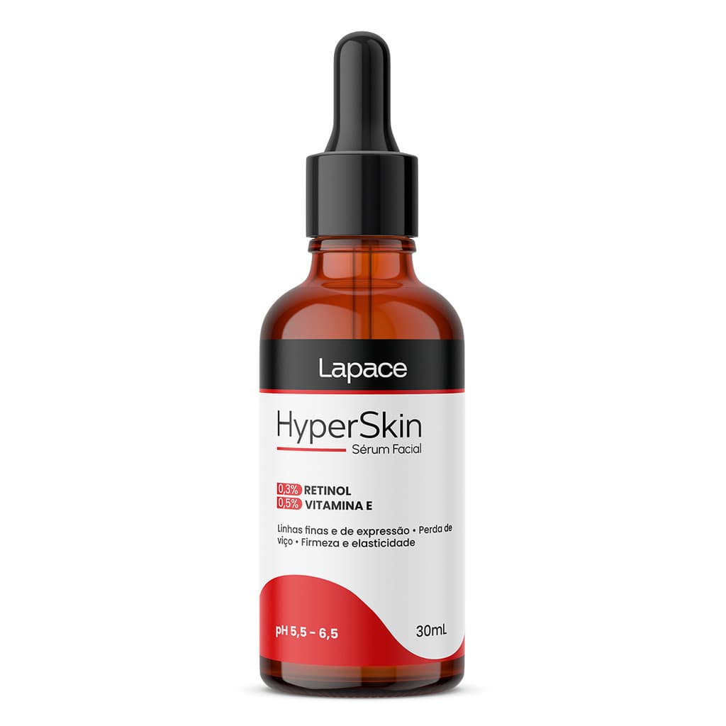 Sérum HyperSkin Retinol 0,3% + Vitamina E - SkinCare Anti-idade para Rosto Firmeza Lapace 30ml