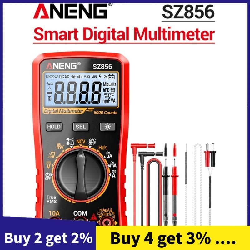 SZ856 Backlight Multímetro Digital Desligamento Automático Proteção Contra Sobrecarga Ferramenta De Medição E Manutenção