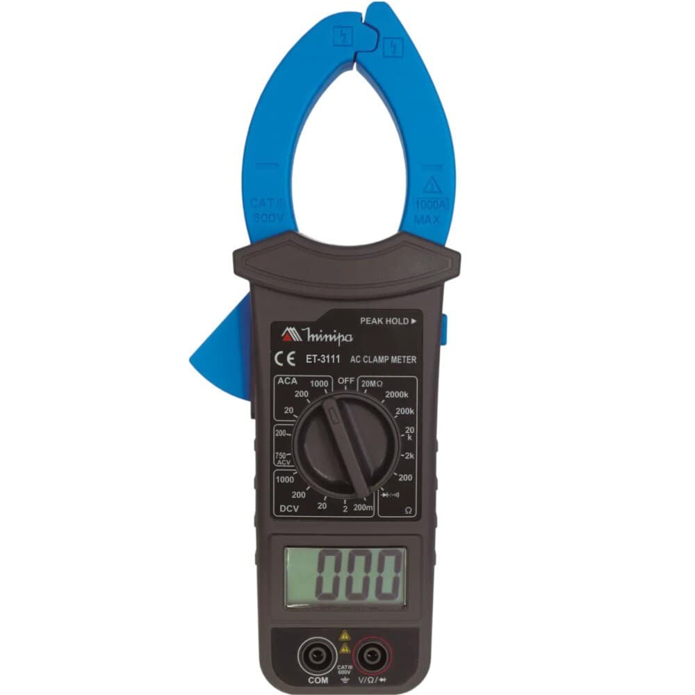 Alicate amperímetro digital CAT III 600V ET-3111 Minipa