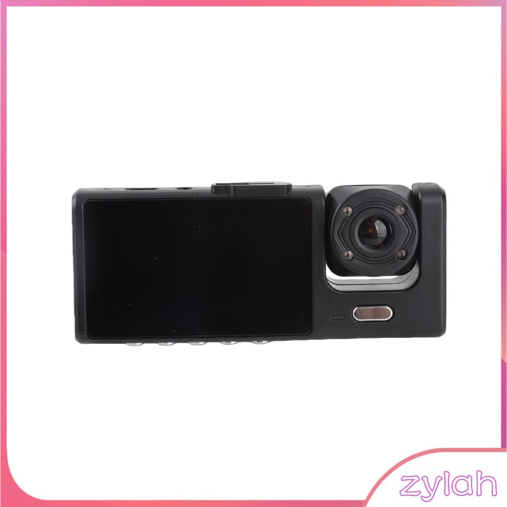 Zylah.br Câmera de painel 1080P frontal interna traseira tripla gravador de condução Tela de 2 polegadas DVR para carro