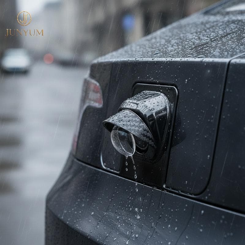 JUNYUM 4 PCS Fibra De Carbono Câmera Traseira De Carro Protetor De Chuva À Prova D'água Anti Nevoeiro Para Condução Auto