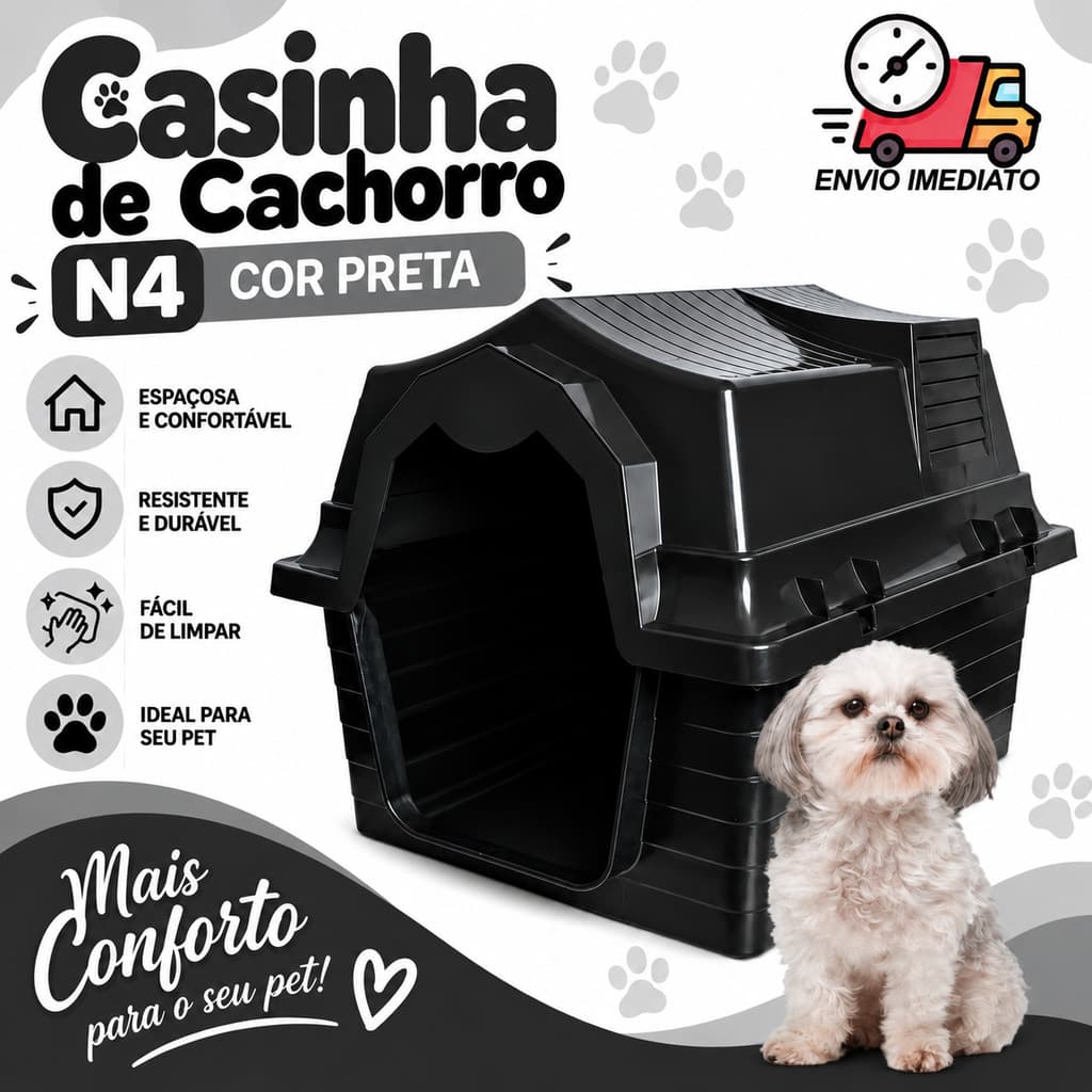 Casinha De Cachorro N4 Para Cachorro Pequeno e Médio Porte Pet House - Unishop