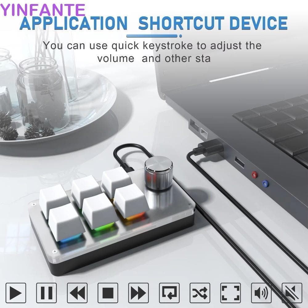 YINFANTEWN Mini Teclado De Programação Personalizado , Teclados Para Jogos De 6 Teclas , Mecânico Com Fio USB