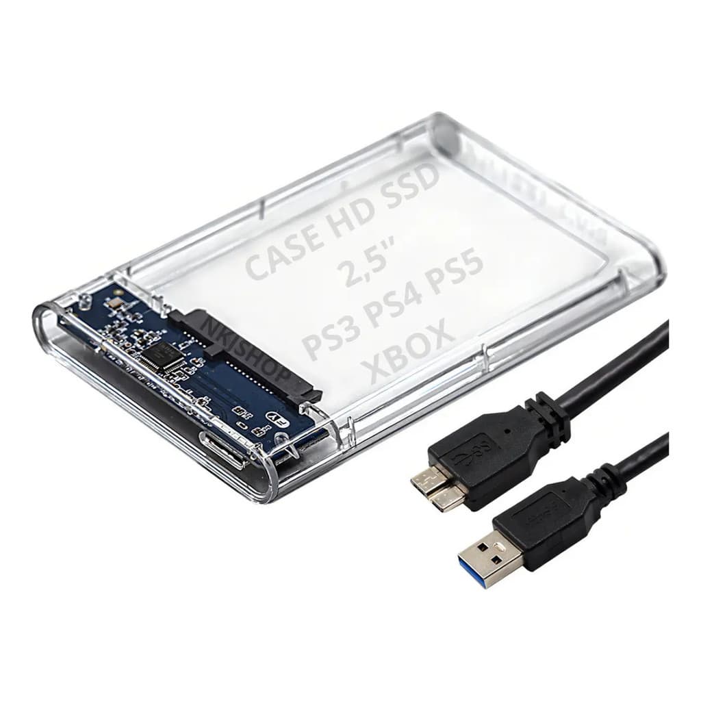 Case Para Hd E Ssd Externo Transparente Usb Notebook Sata
