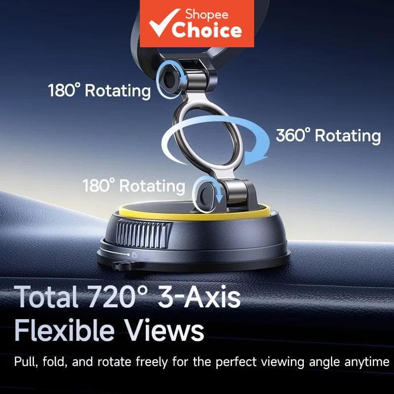 Suporte Magnético Para Telefone Carro 360 ° Sucção Forte A Vácuo De Rotação Telefones Celulares