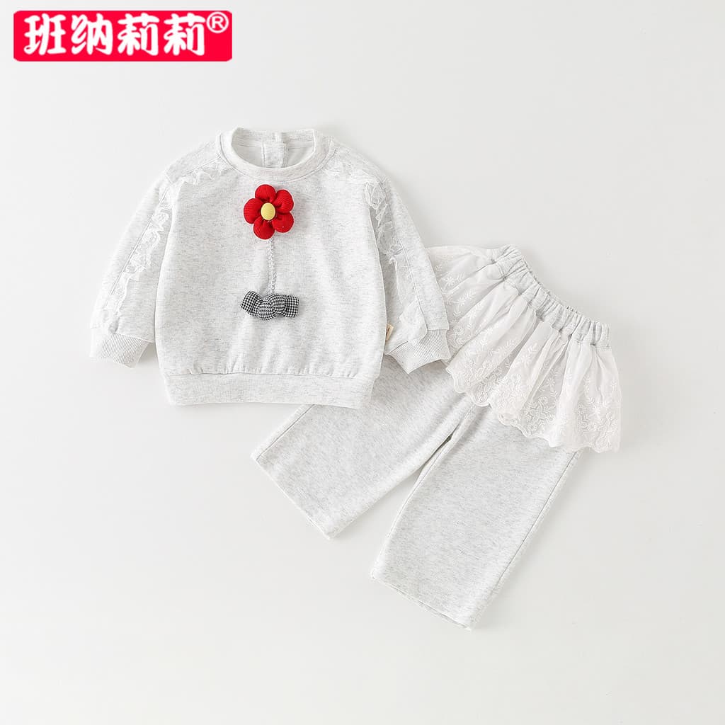 Meninas terno roupas de outono 2026 novo estilo estilo ocidental bebê menina moletom moletom outono roupas de bebê divid