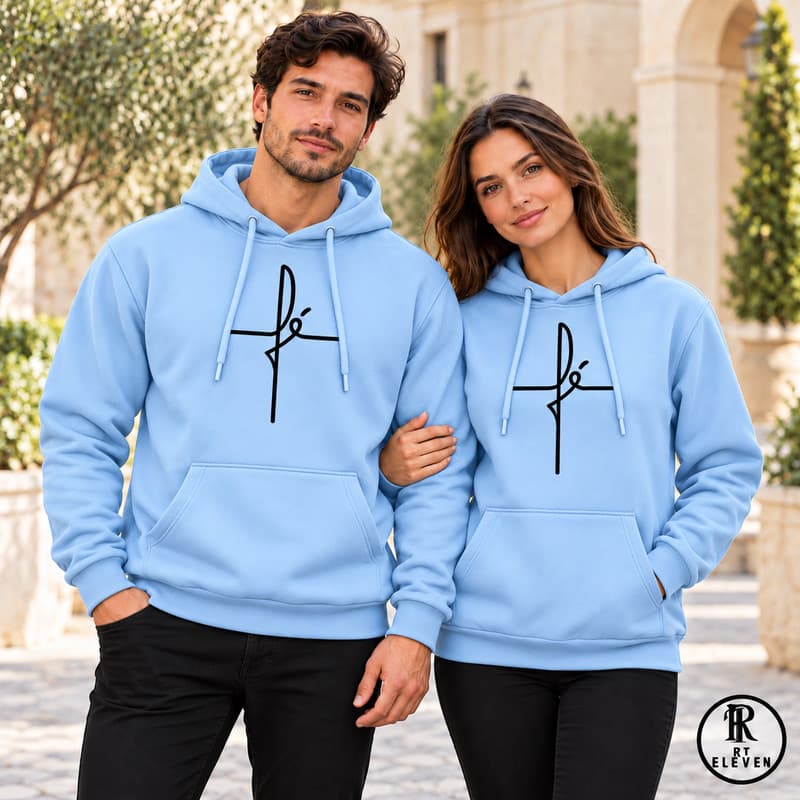 Moletom Fé Gratidão  casaco Blusa De Frio moletom Unissex Premium canguru com bolso capuz Diversas Cores Plus Size