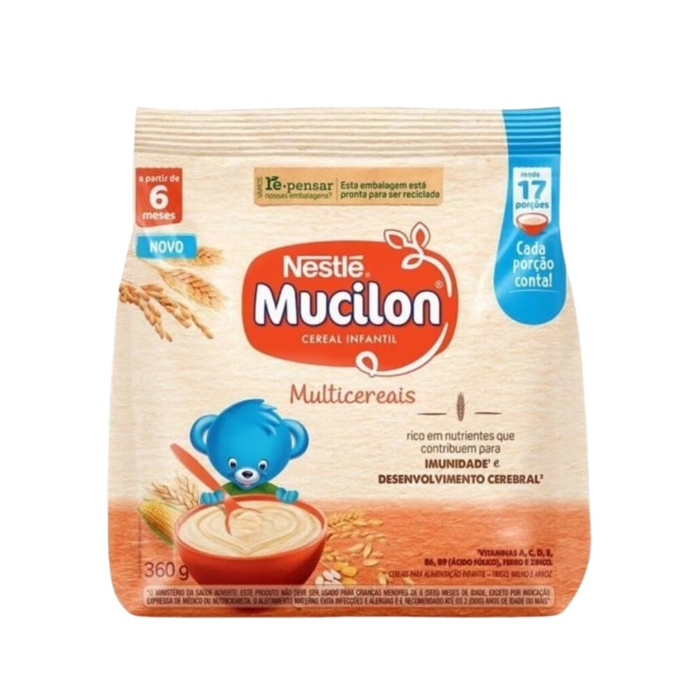 Cereal Infantil Mucilon Multicereais Nestlé 360g | Nutrição Completa | Imunidade e Desenvolvimento Cerebral