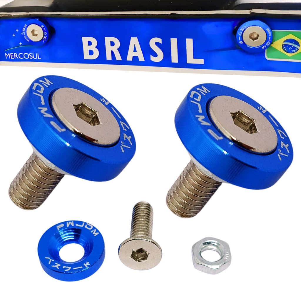 Parafuso Placa Carro e Moto Aço Inox Arruela Aluminio