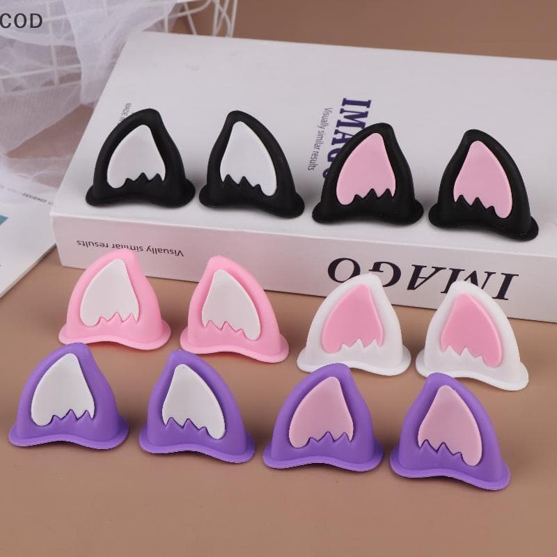 [YMC] Capacete De Motocicleta Decorações De Orelha De Gato Acessório Para Scooter Bicicleta Adesivo Moto Skate Ciclismo 
