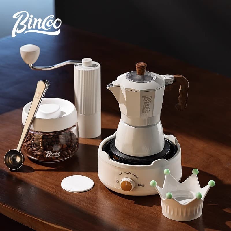 Bincoo válvula dupla café Moka pote dispensador de pó conjunto doméstico pequeno cafeteira expresso eletrodomésticos