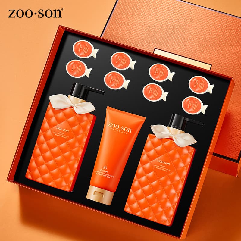 Zuoxiang Caviar Essence Premium Care Luxo Combinação Nutritiva Shampoo Macio Fragrância Gel de Banho Hidratante Máscara 