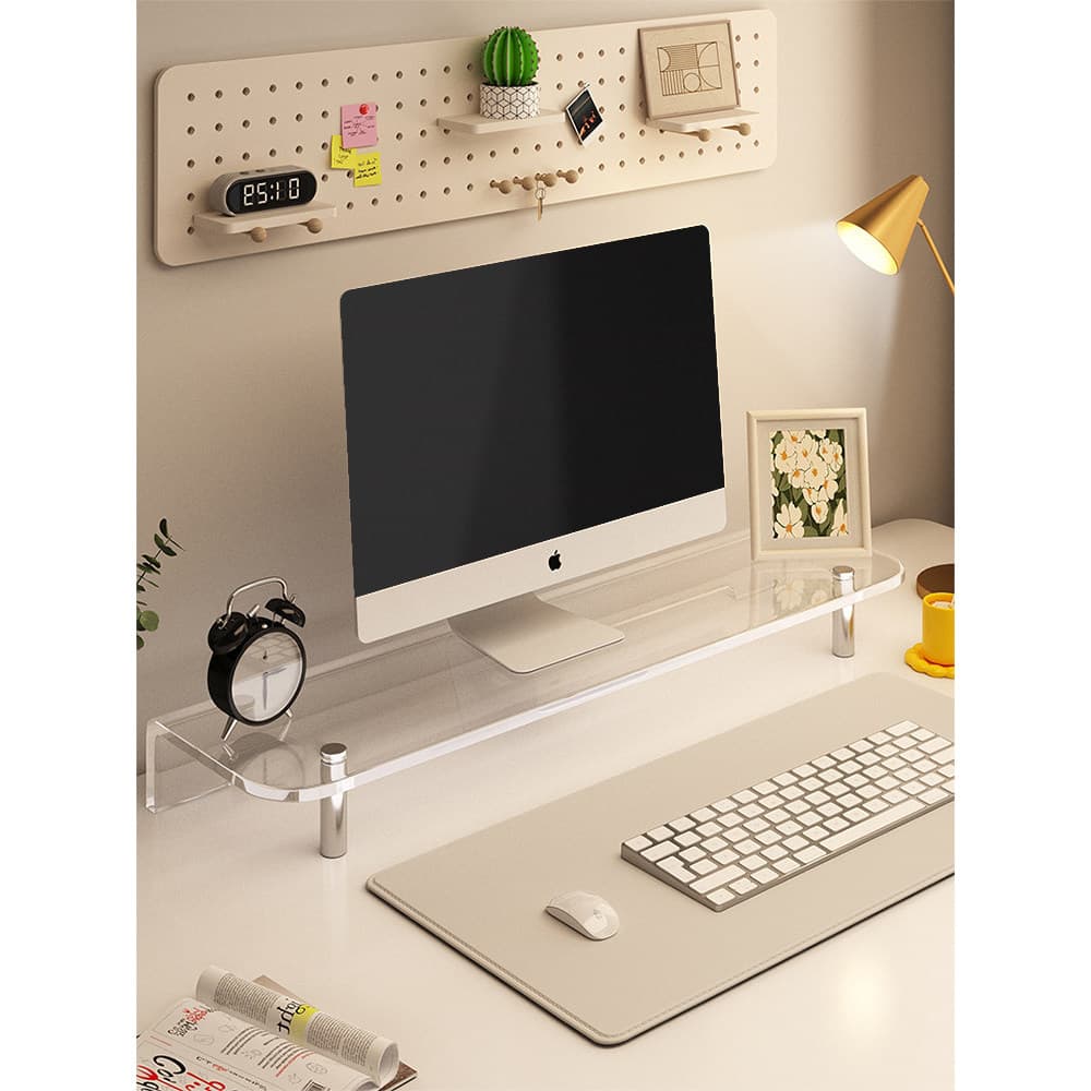 Monitor aumentando rack desktop computador Base suporte desktop teclado suporte rack prateleira acrílica