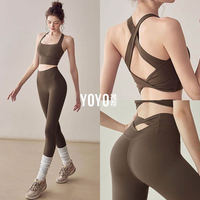 Roupa interior esportiva terno feminino bonito volta exterior Wear Pilates treinamento Yoga roupas Wen terno de Fitness 