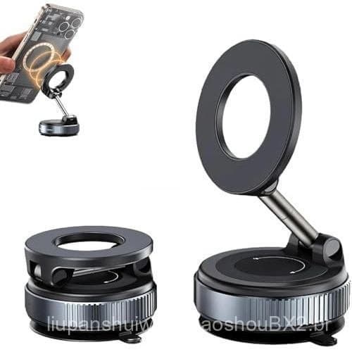 Trava Universal 360 °           Suporte Magnético Dobrável para Telefone, Suporte para Carro com Trava Magnética (Preto)