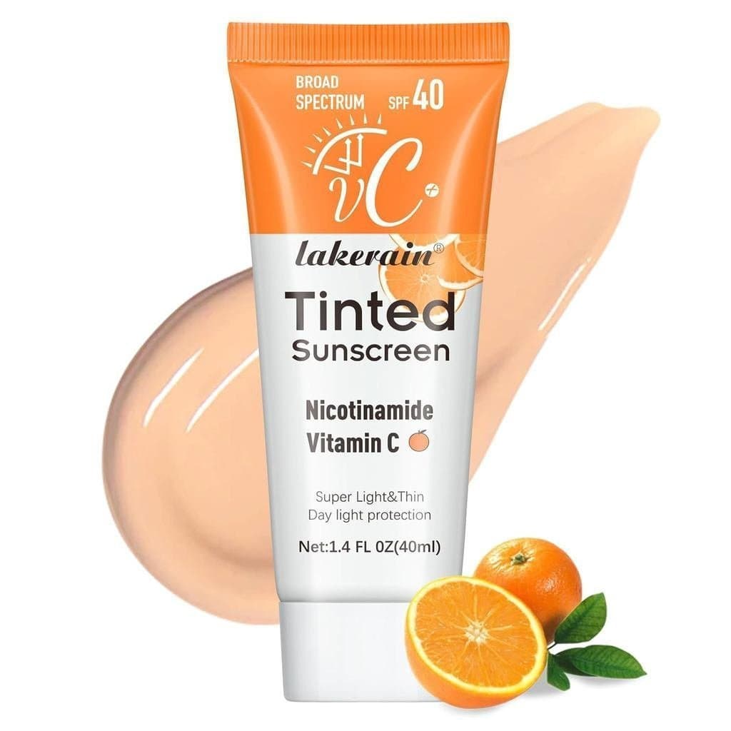 Protetor Solar Facial com Cor NICEFACE com FPS 40 - Proteção UV - Hidratante e Protetor Solar Facial Leve com Vitamina C