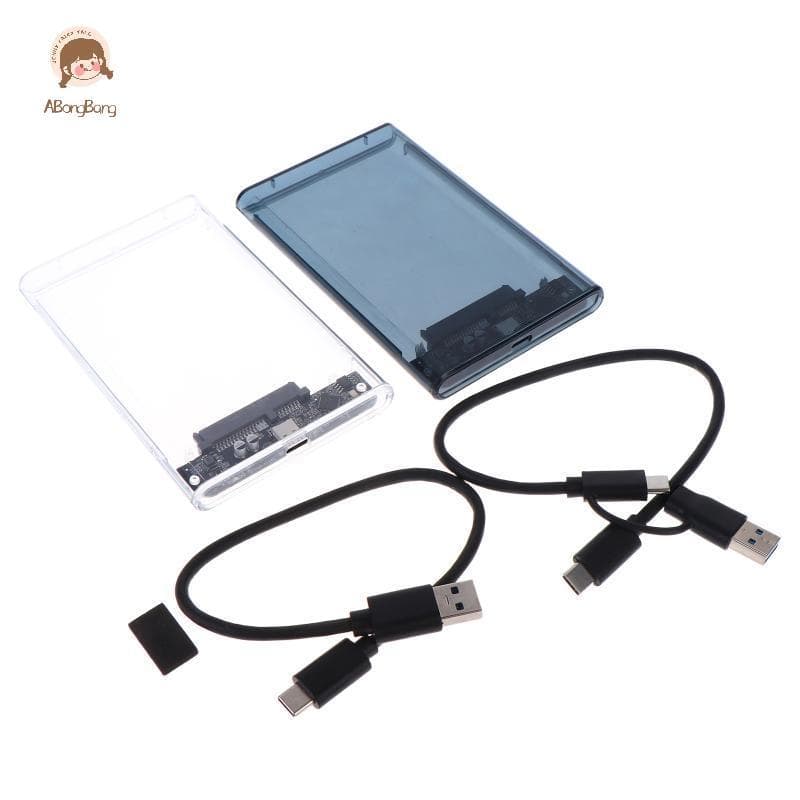 ABongBang USB Type C Estojo De Armazenamento Externo De 2.5 Polegadas SATA Para 5 Gbps HDD SSD Caso Suporte Transparente