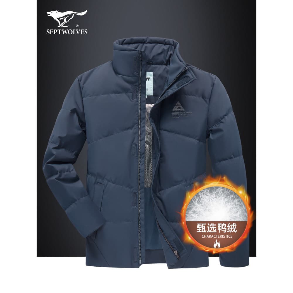 Qipi Wolf Oficial Flagship Store Genuíno Leve Jaqueta Masculina Jaqueta de Inverno Portátil Quente Pato Jaqueta