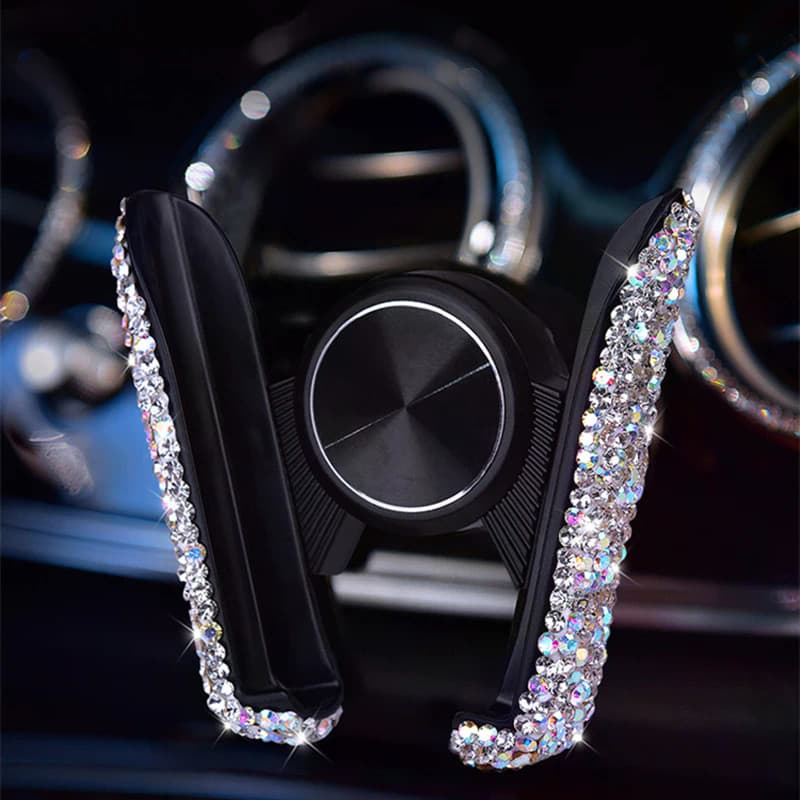 Bling Cristal Suporte Do Telefone Carro Universal Ventilação De Ar Montagem Clipe Celular Para No Móvel Smartphone