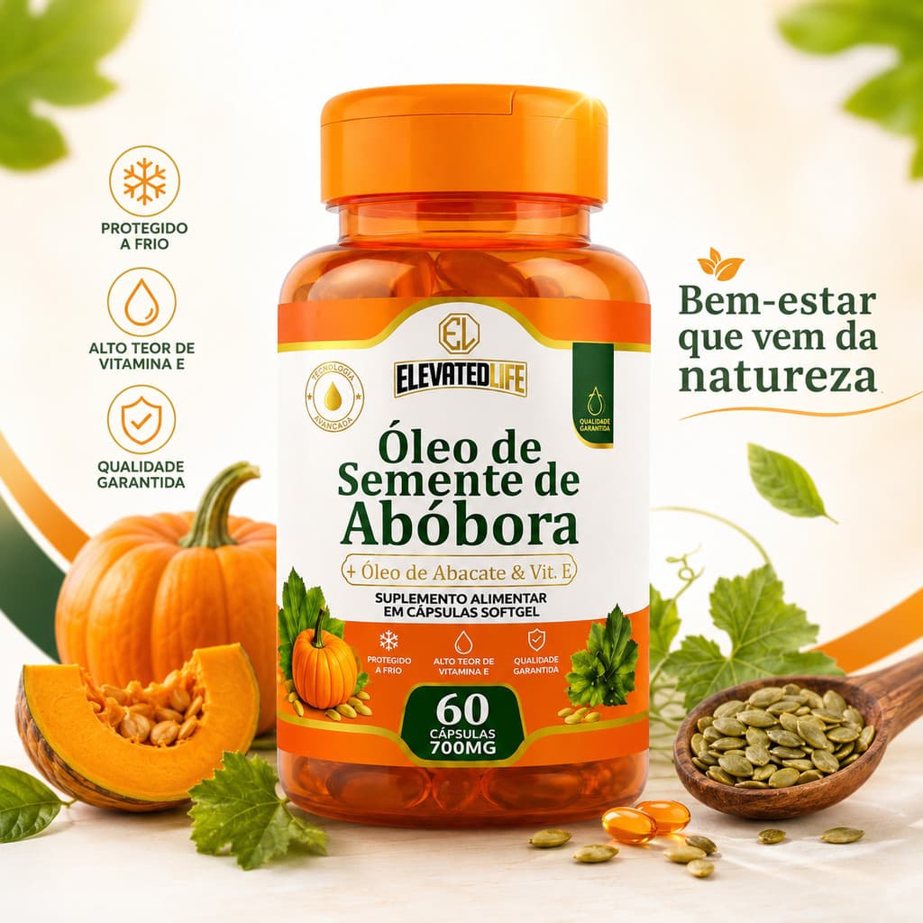 Suplemento Óleo de Semente de Abóbora + Abacate + Vitamina E | 700mg