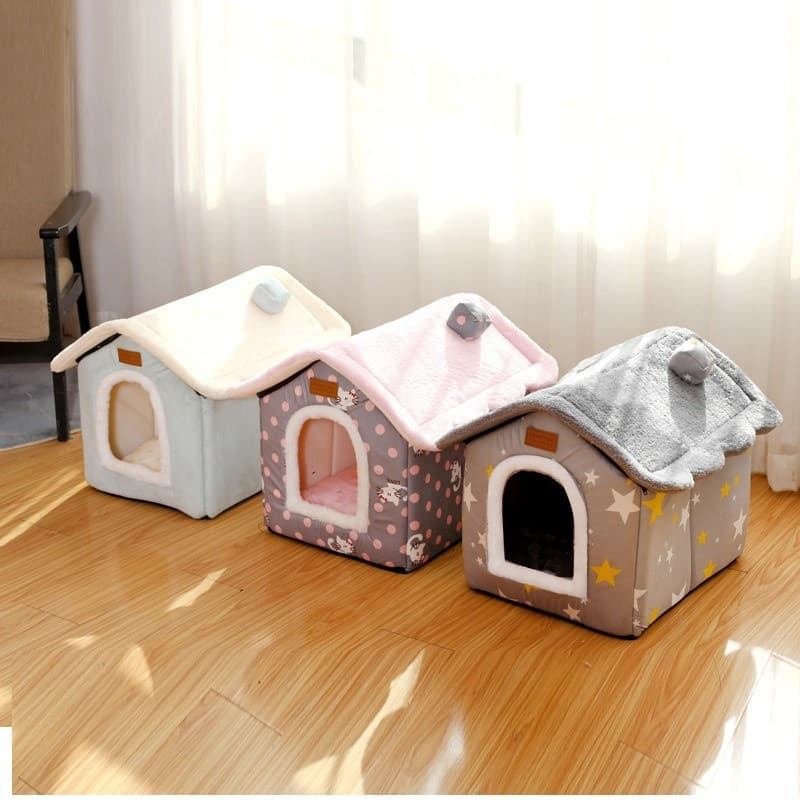 Ninho criativo para animais de estimação, removível, lavável, tipo casinha, para gatos e cães, casinha fechada, suprim 6
