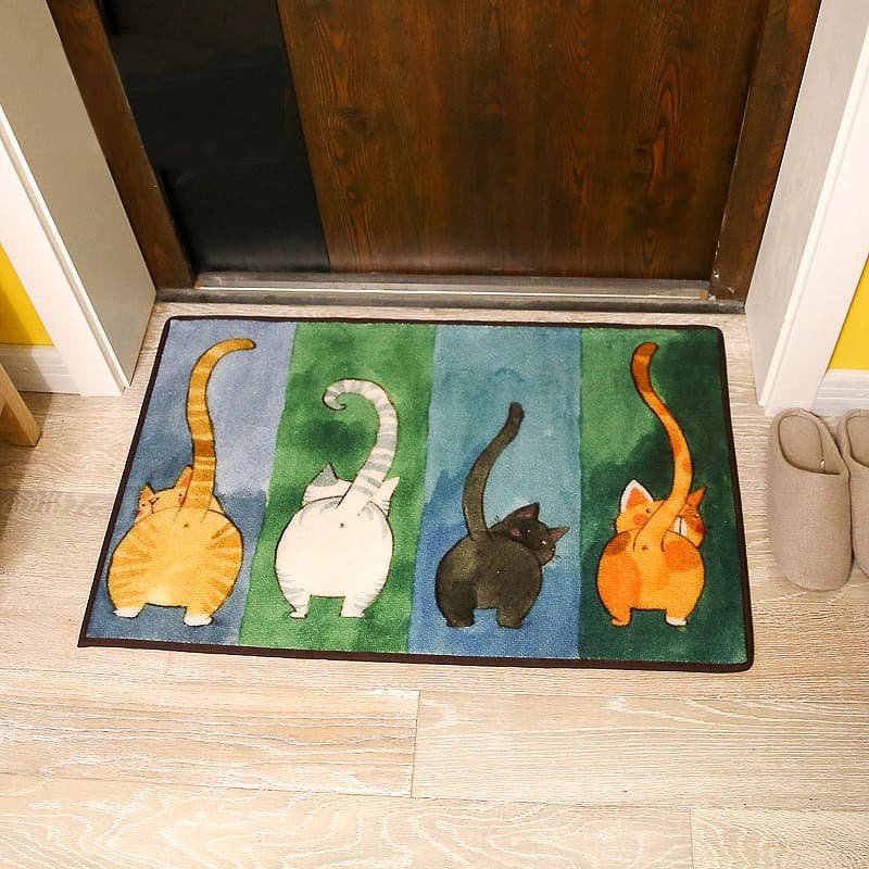 Novo gato bonito porta de entrada tapete porta entrada sala estar quarto pé tapete banheiro antiderrapante absorvente do
