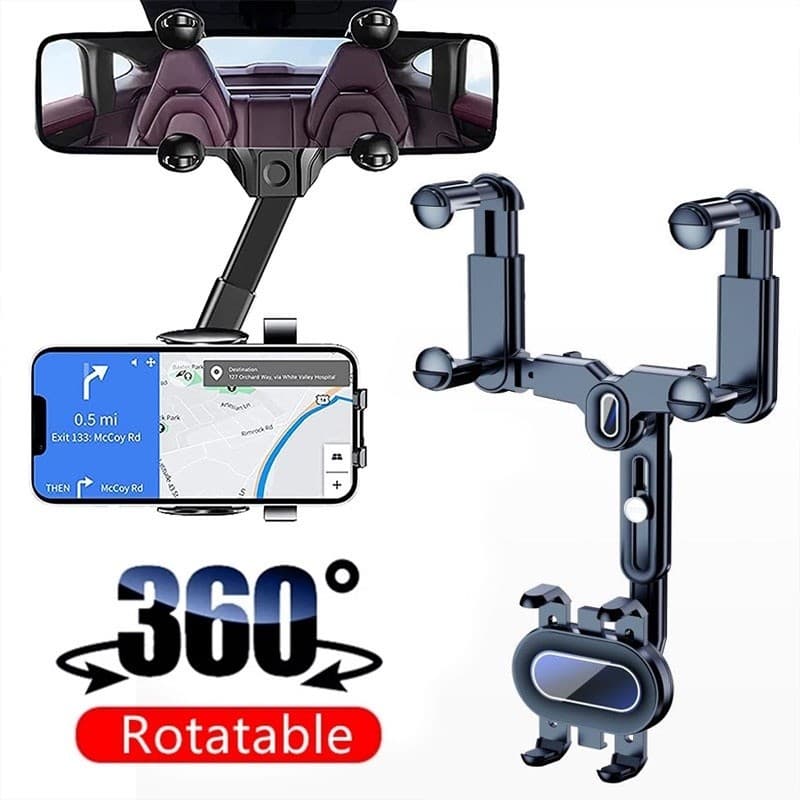 [Escolha De Valor] Suporte Para Telefone Com Espelho Retrovisor No De Montagem Carro Celular Móvel Giratório Ajustável P
