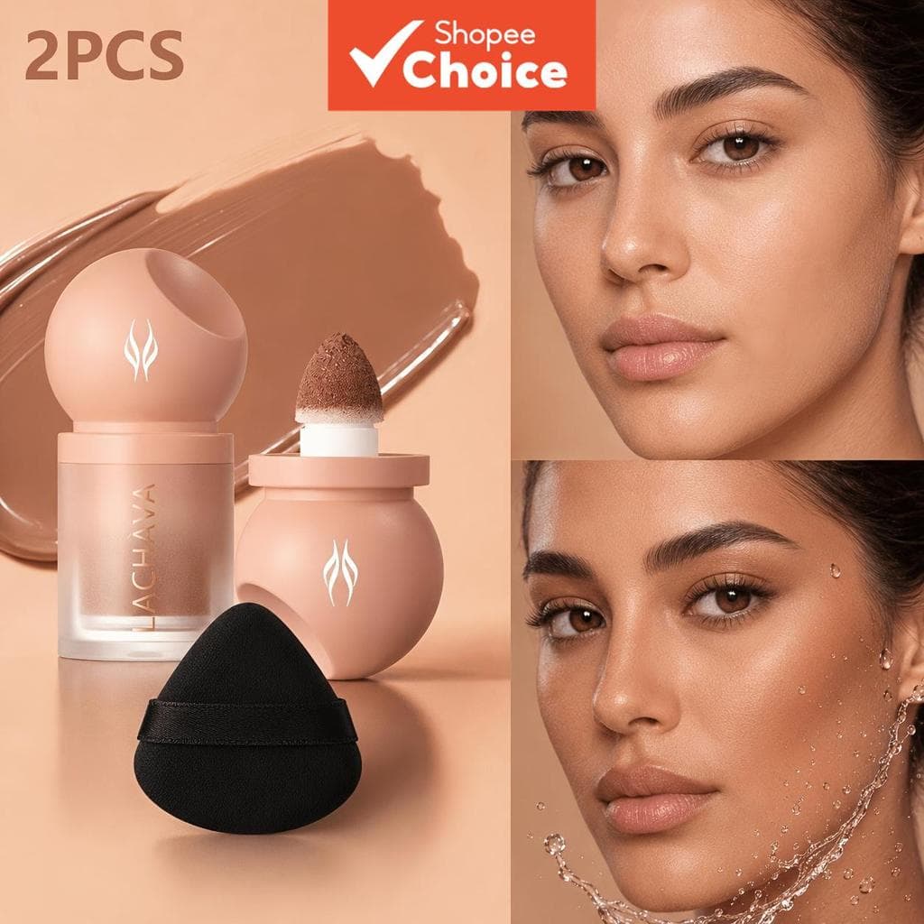 Base Líquida LACHÀVA Com Esponja De Beleza , Fosca De Longa Duração À Prova D'água E De Suor , Maquiagem Natural Para To