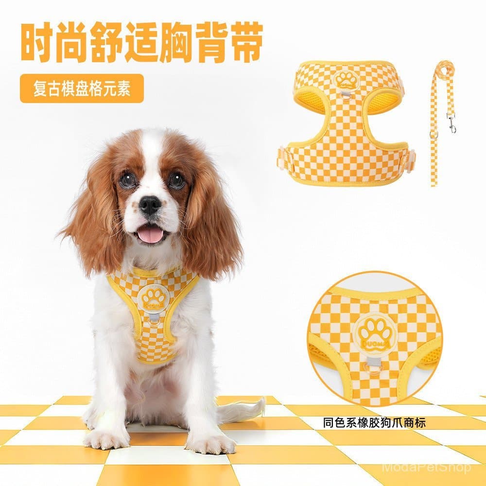 Coleira tipo colete para filhotes, guia para passeio de cães de pequeno e médio porte, guia anti-puxão para cães Bichon 