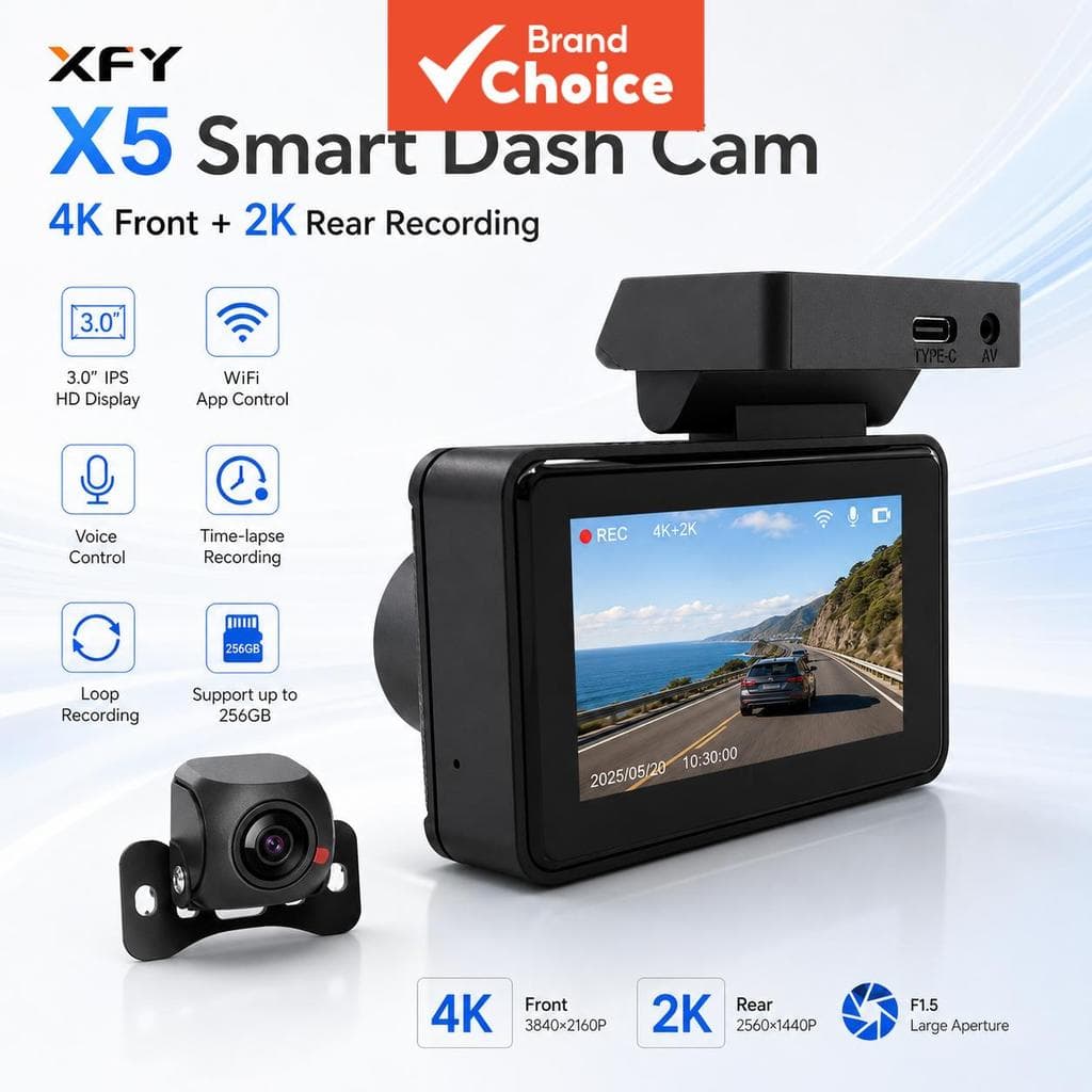 Câmera Traseira Dianteira Dupla 4k 140 ° Gravador De Estacionamento De Carro Grande Angular Full HD Adas