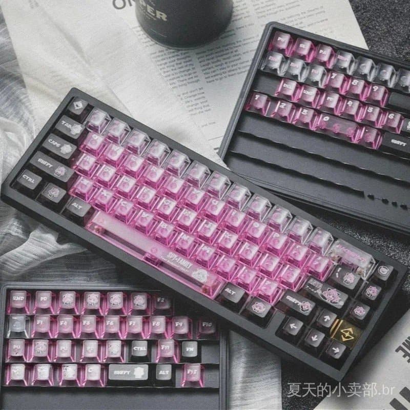 Kit de teclado Cherry com 130 teclas transparentes para teclados mecânicos de 60/64/84/98/108 teclas, personalizável com