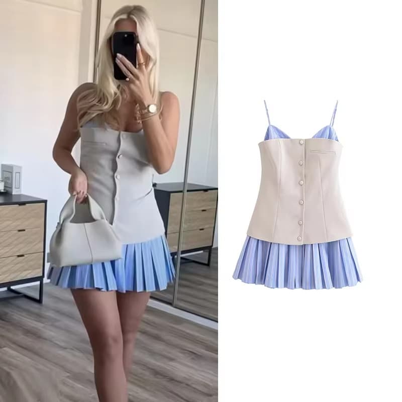 Vestidos Femininos Verão Novo Chicwork Tubo Magro Topo Mini Férias Vestido Feminino Rua Moda Juventude 2609Y