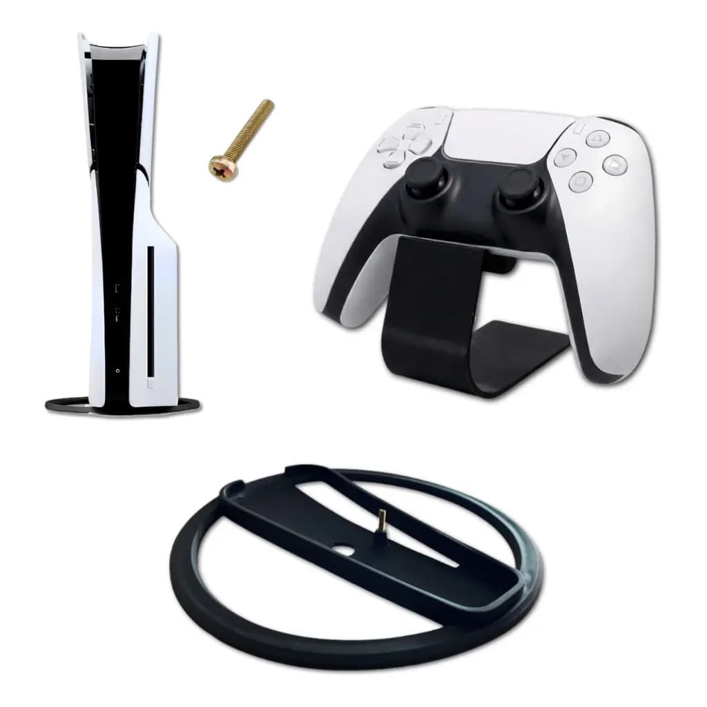 Kit Base Vertical Para Ps5 E Suporte De Controle Vídeo Game
