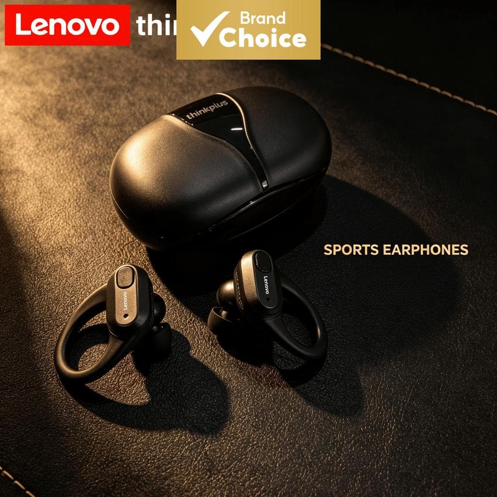 Fones de Ouvido Lenovo XT80: Fones de Ouvido Bluetooth Sem Fio, Indicador Digital LED de Energia, Fones Esportivos