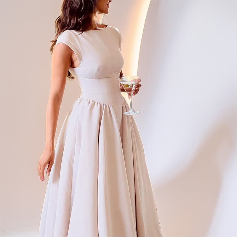 Vestido feminino francês leve luxo nicho vestido de comprimento médio